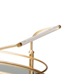 Dessertes à roulettes à 2 étages en métal doré et verre miroir - Style glamour