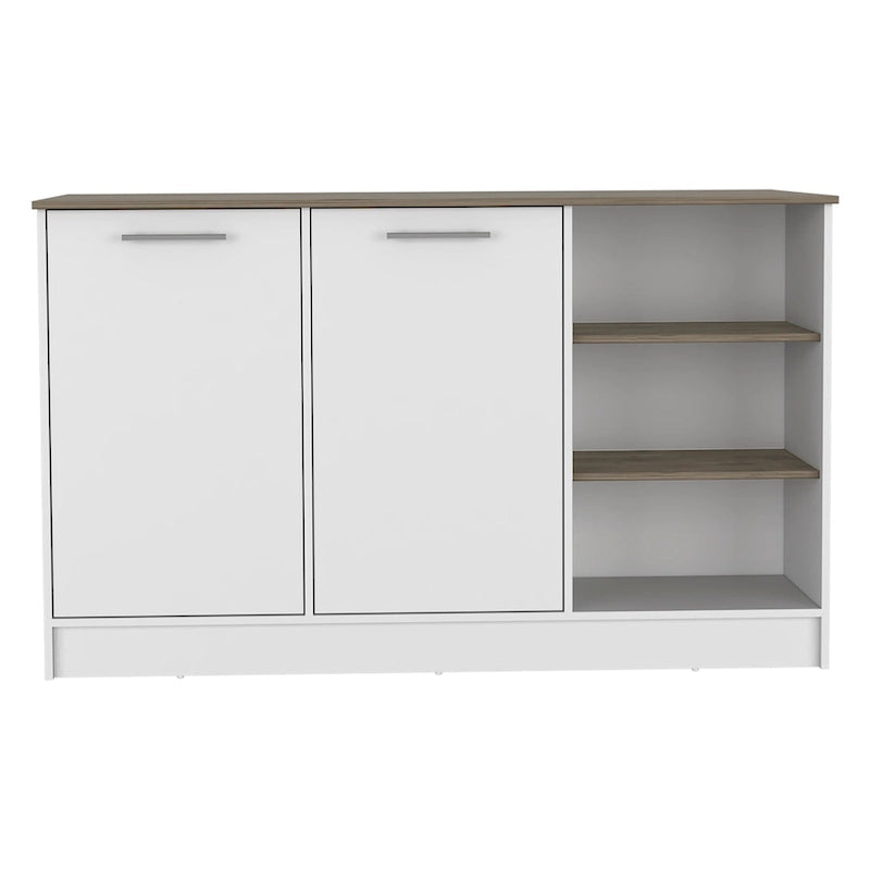 Îlot de cuisine avec 2 armoires et 3 étagères ouvertes - 59L x 26P x 35H