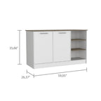 Îlot de cuisine avec 2 armoires et 3 étagères ouvertes - 59L x 26P x 35H
