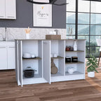 Îlot de cuisine avec 2 armoires et 3 étagères ouvertes - 59L x 26P x 35H