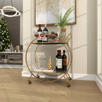 Chariot de bar contemporain en fer 30 x 27 x 15