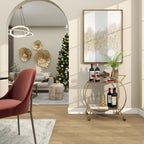 Chariot de bar contemporain en fer 30 x 27 x 15