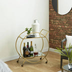Chariot de bar contemporain en fer 30 x 27 x 15