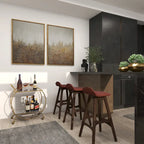 Chariot de bar contemporain en fer 30 x 27 x 15