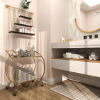 Chariot de bar contemporain en fer 30 x 27 x 15