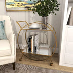 Chariot de bar contemporain en fer 30 x 27 x 15