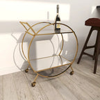 Chariot de bar contemporain en fer 30 x 27 x 15