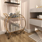 Chariot de bar contemporain en fer 30 x 27 x 15