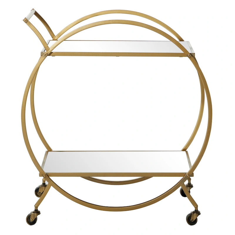 Chariot de bar contemporain en fer 30 x 27 x 15