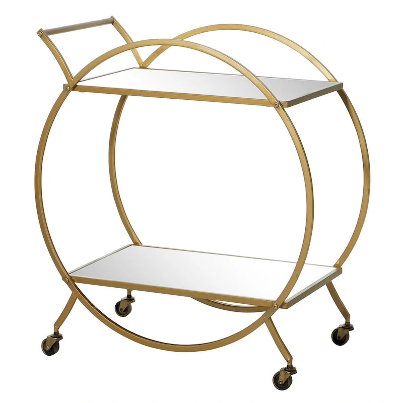 Chariot de bar contemporain en fer 30 x 27 x 15