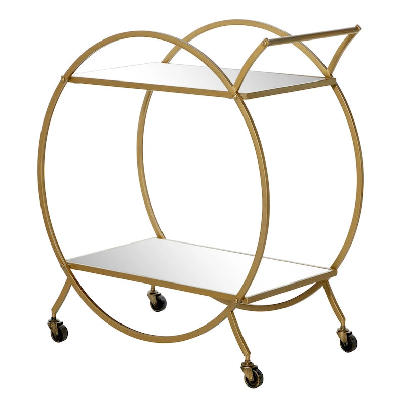 Chariot de bar contemporain en fer 30 x 27 x 15