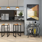 Chariot de bar contemporain en fer 30 x 27 x 15