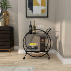 Chariot de bar contemporain en fer 30 x 27 x 15