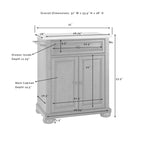 Îlot de cuisine portable en bois blanc avec plateau en acier inoxydable - 31W x 18D