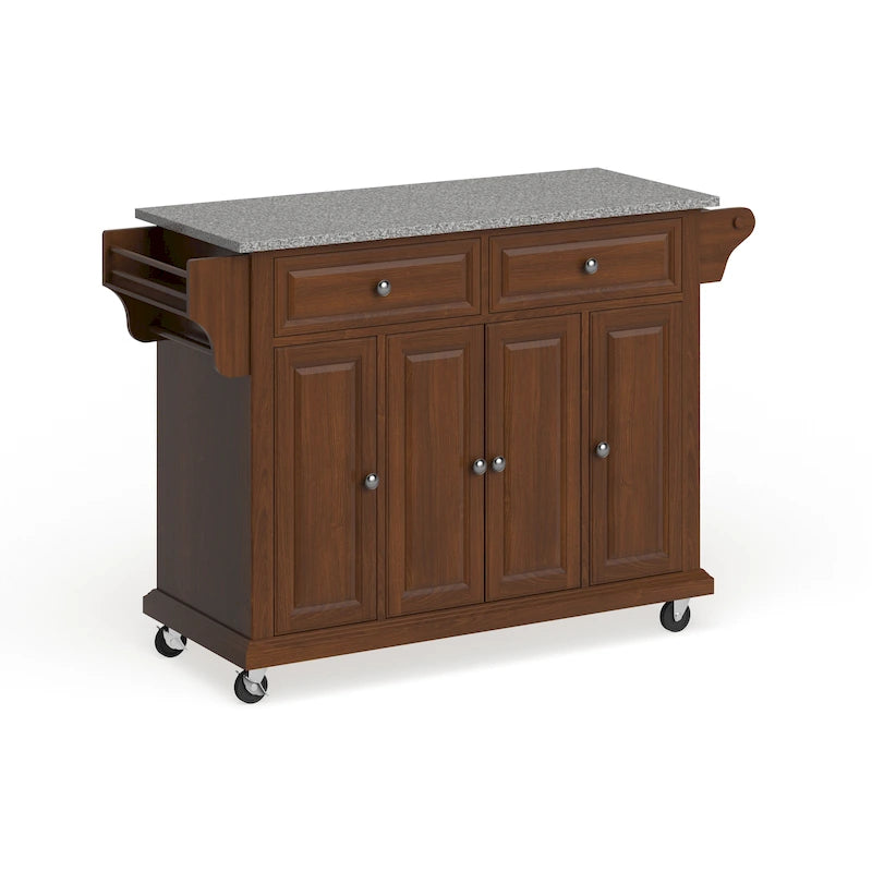 Desserte de cuisine grand format avec plateau en granit, finition cerisier - 51,5L x 18P x 36H