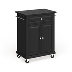 Desserte de cuisine/Îlot portable compact à plateau en granite noir – 18P x 31L x 35,5H