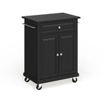Desserte de cuisine/Îlot portable compact à plateau en granite noir – 18P x 31L x 35,5H