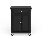 Desserte de cuisine/Îlot portable compact à plateau en granite noir – 18P x 31L x 35,5H