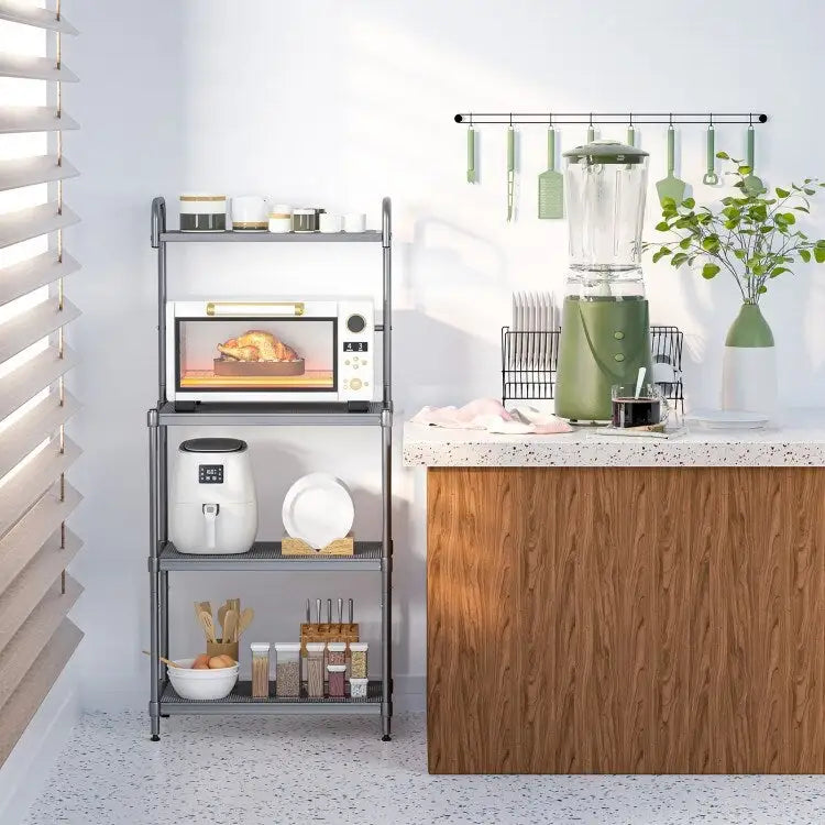 Étagère de Rangement de Cuisine Polyvalente à 4 Niveaux - Organisateur Élégant de Type « Bakers Rack » - 23,5 x 13,5 x 53,5 (L x l x H)