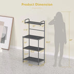 Étagère de Rangement de Cuisine Polyvalente à 4 Niveaux - Organisateur Élégant de Type « Bakers Rack » - 23,5 x 13,5 x 53,5 (L x l x H)