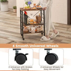 Étagère de cuisine à 3 niveaux pour four à micro-ondes avec crochets – 23,5 x 16 x 29 (L x l x H)