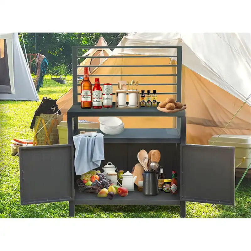 Îlot de cuisine extérieure avec rangement