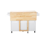 Îlot de cuisine mobile avec plateau de table extensible et étagère réglable
