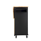 Îlot de cuisine mobile avec plateau de table extensible et étagère réglable