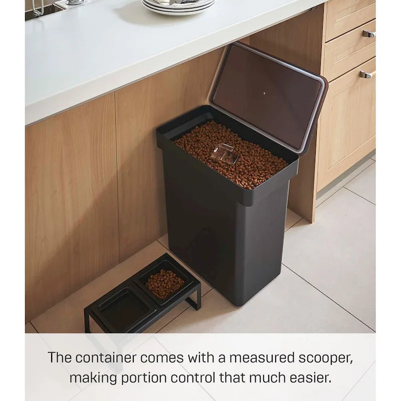 Récipient de rangement hermétique à roulettes pour aliments pour animaux - Très grand 11,3 kg / 25 L