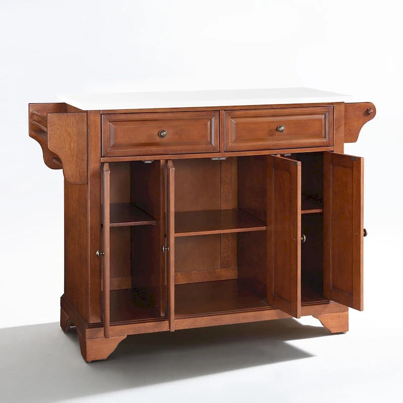 Îlot de cuisine/Chariot Lafayette avec plateau en granit Cherry - 51,5 po L x 18 po P x 36 po H