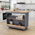 Îlot de cuisine roulant avec rangement, chariot de cuisine double face