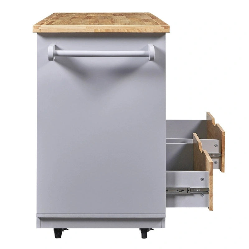 Îlot de cuisine roulant avec rangement, chariot de cuisine double face