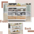 Îlot de cuisine roulant avec rangement, chariot de cuisine double face