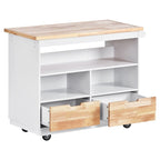 Îlot de cuisine roulant avec rangement, chariot de cuisine double face