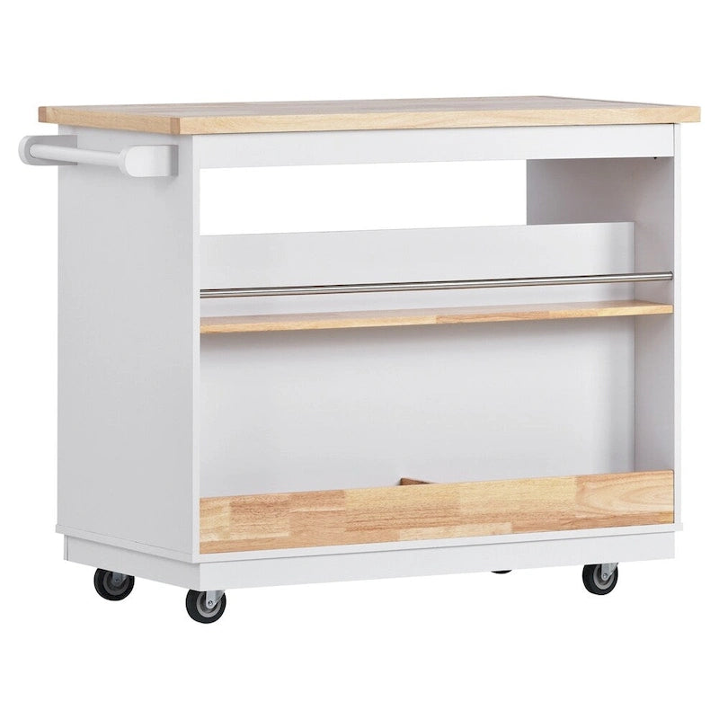 Îlot de cuisine roulant avec rangement, chariot de cuisine double face