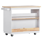 Îlot de cuisine roulant avec rangement, chariot de cuisine double face