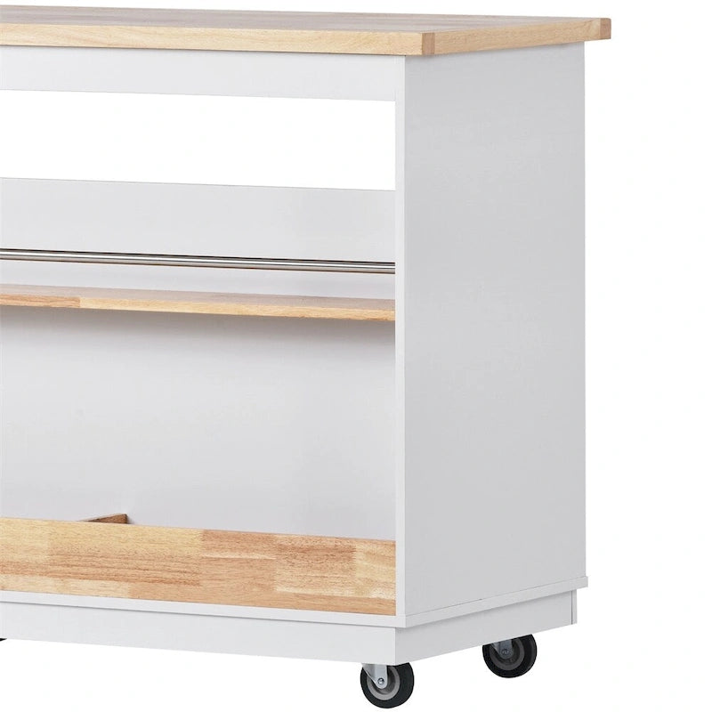 Îlot de cuisine roulant avec rangement, chariot de cuisine double face