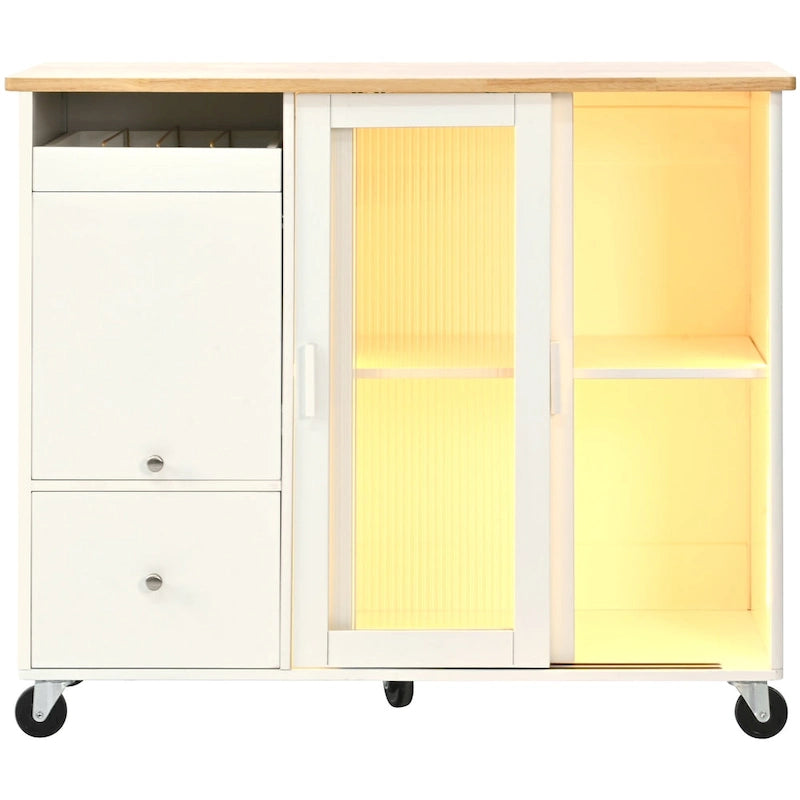 Îlot de cuisine avec abattant, lumière LED