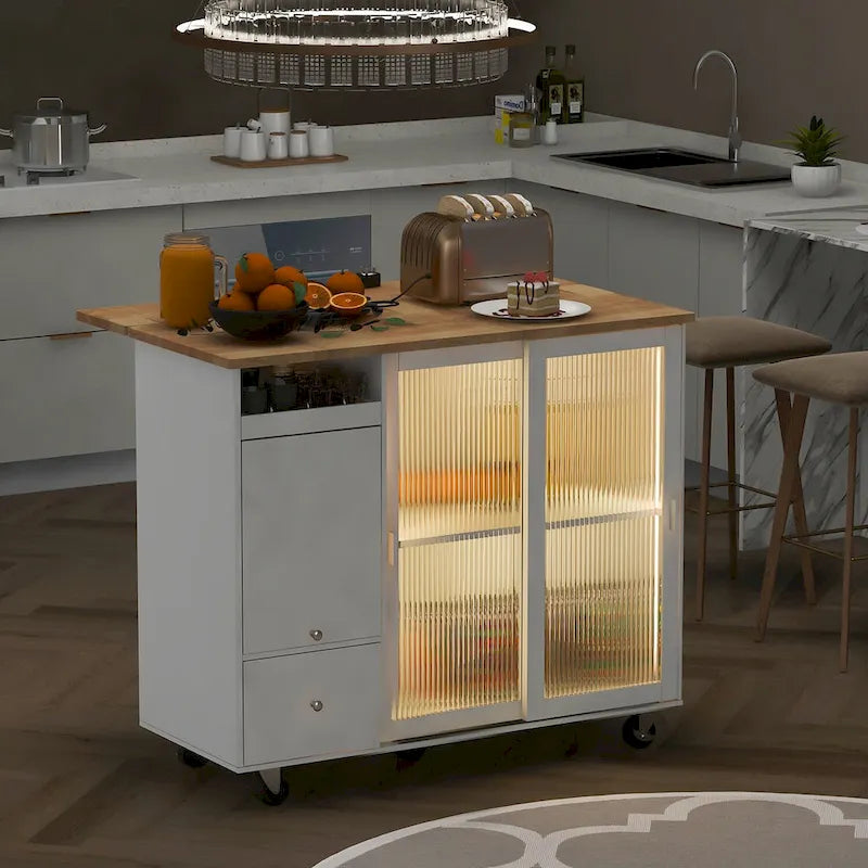 Îlot de cuisine avec abattant, lumière LED