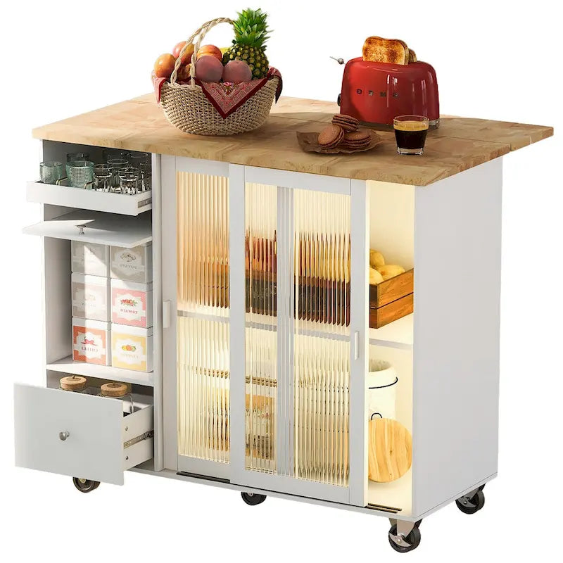 Îlot de cuisine avec abattant, lumière LED