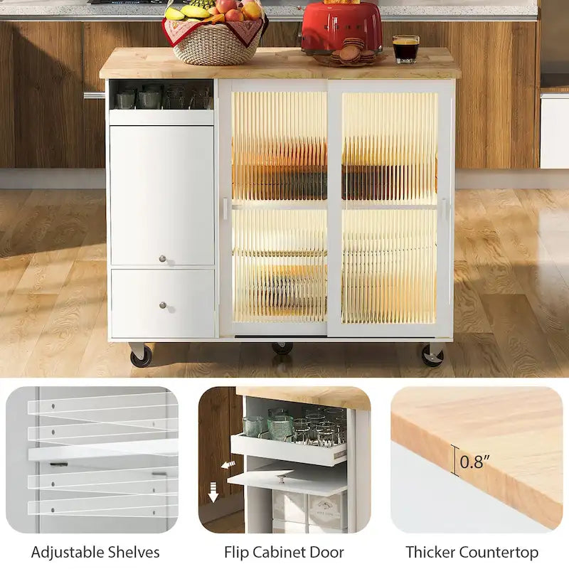 Îlot de cuisine avec abattant, lumière LED