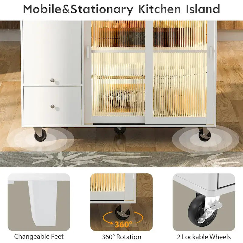 Îlot de cuisine avec abattant, lumière LED