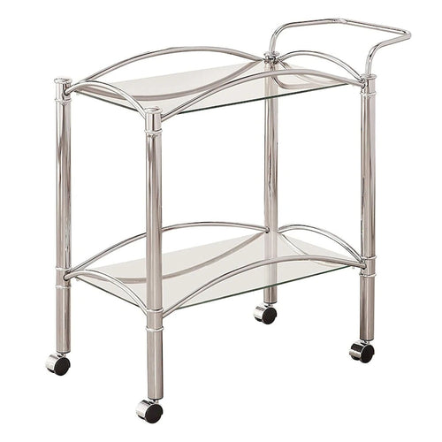 Beautiful Metal Serving Cart, Silver