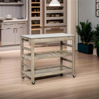 Chariot de cuisine roulant avec comptoir en acier inoxydable