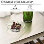 Chariot de cuisine roulant avec comptoir en acier inoxydable