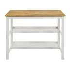 Îlot de cuisine et armoire de rangement avec 8 étagères – Blanc et gris clair