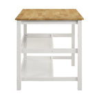 Îlot de cuisine et armoire de rangement avec 8 étagères – Blanc et gris clair