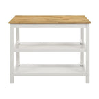 Îlot de cuisine et armoire de rangement avec 8 étagères – Blanc et gris clair