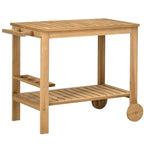 Chariot de bar extérieur, Chariot de bar et de service roulant en bois avec 2 étagères