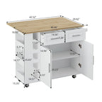 Dessert mobile de cuisine multifonctionnel avec meuble à 2 portes et porte-bouteilles - S/O